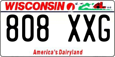 WI license plate 808XXG