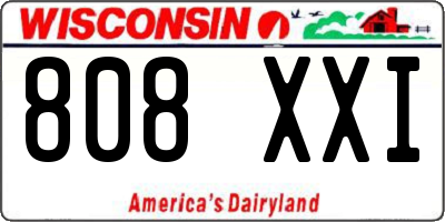WI license plate 808XXI
