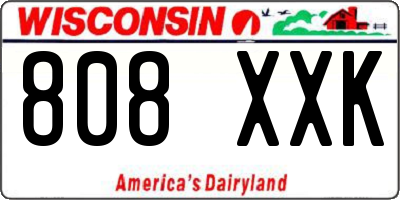 WI license plate 808XXK