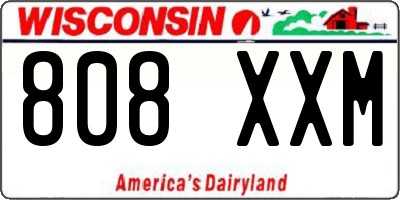 WI license plate 808XXM