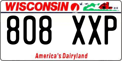 WI license plate 808XXP