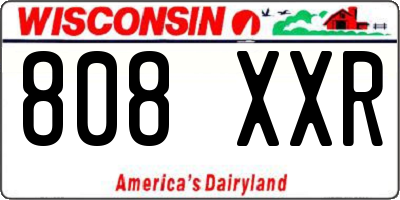 WI license plate 808XXR