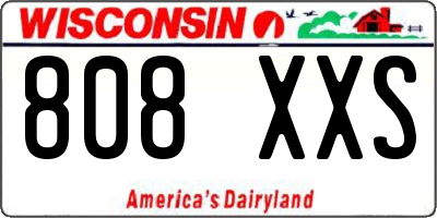 WI license plate 808XXS