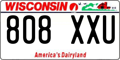 WI license plate 808XXU