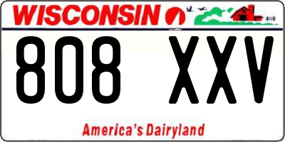 WI license plate 808XXV