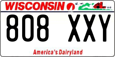 WI license plate 808XXY