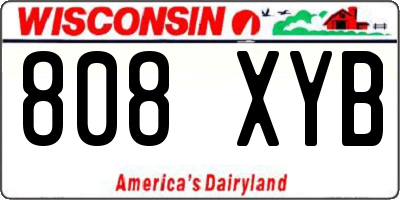WI license plate 808XYB