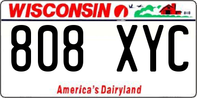 WI license plate 808XYC