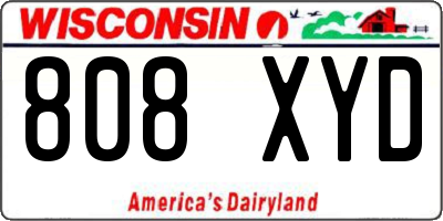 WI license plate 808XYD