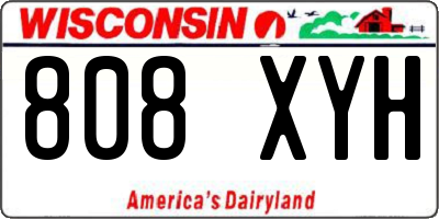 WI license plate 808XYH