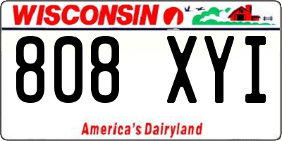 WI license plate 808XYI