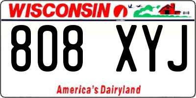 WI license plate 808XYJ