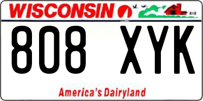 WI license plate 808XYK