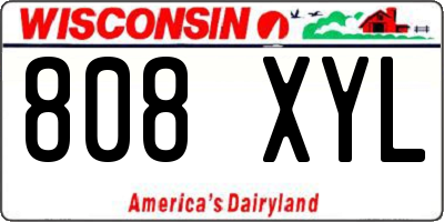 WI license plate 808XYL