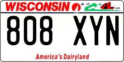 WI license plate 808XYN