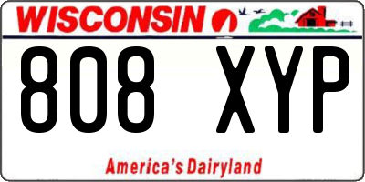 WI license plate 808XYP