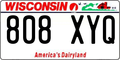 WI license plate 808XYQ