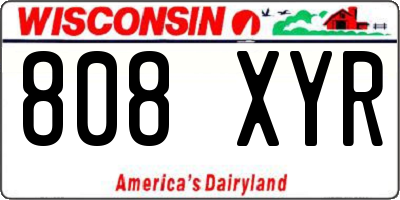 WI license plate 808XYR