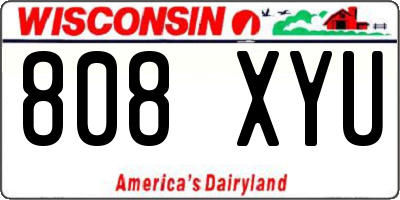 WI license plate 808XYU