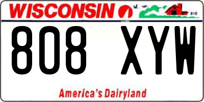 WI license plate 808XYW