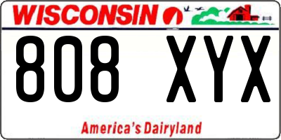 WI license plate 808XYX