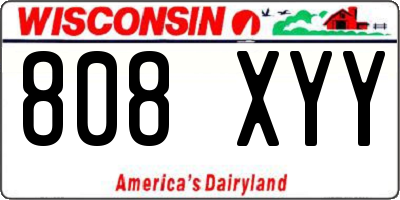 WI license plate 808XYY