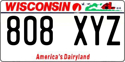 WI license plate 808XYZ