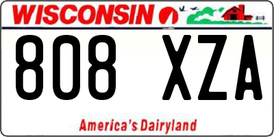 WI license plate 808XZA