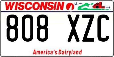 WI license plate 808XZC