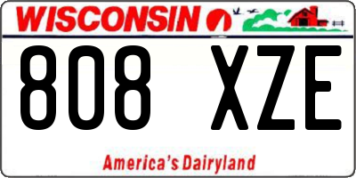 WI license plate 808XZE