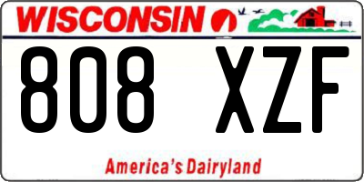 WI license plate 808XZF