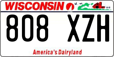 WI license plate 808XZH
