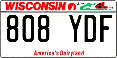WI license plate 808YDF