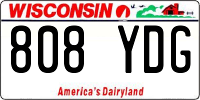 WI license plate 808YDG