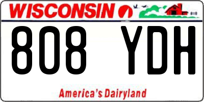 WI license plate 808YDH