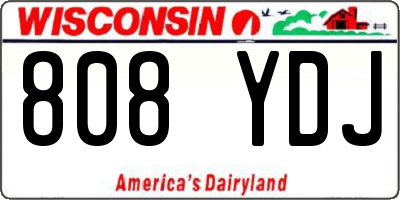 WI license plate 808YDJ
