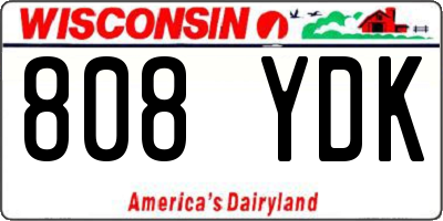 WI license plate 808YDK