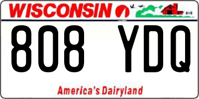 WI license plate 808YDQ