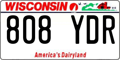 WI license plate 808YDR