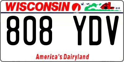 WI license plate 808YDV