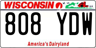 WI license plate 808YDW