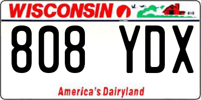 WI license plate 808YDX