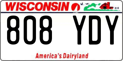 WI license plate 808YDY