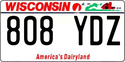 WI license plate 808YDZ