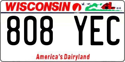 WI license plate 808YEC
