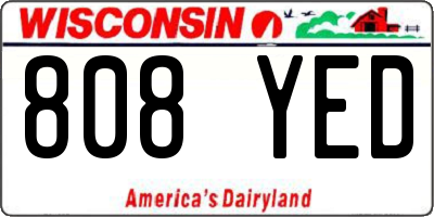 WI license plate 808YED