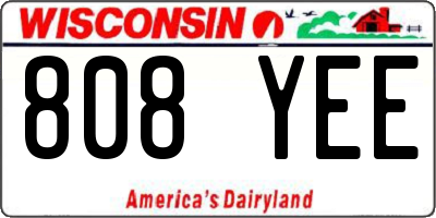WI license plate 808YEE
