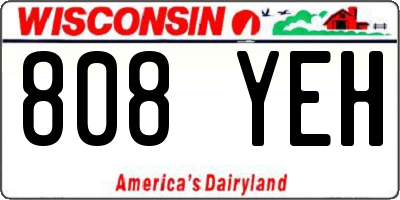 WI license plate 808YEH
