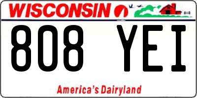 WI license plate 808YEI