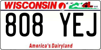 WI license plate 808YEJ